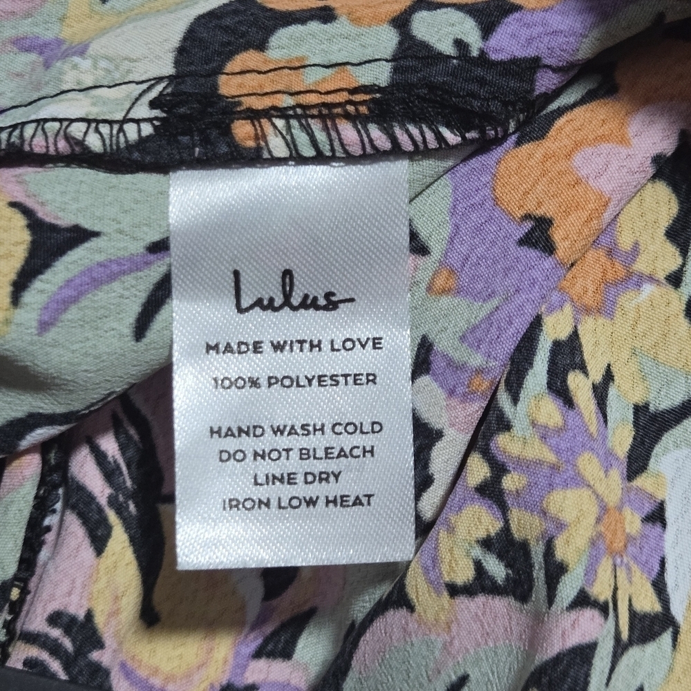 Lulus Womens Floral Print Capture The Blooms Wide Leg Slit Palazzo Pants XS - Picture 9 of 12